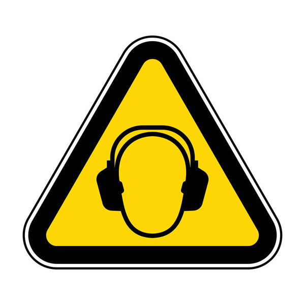 Hearing Protection Symbol Floor Sign