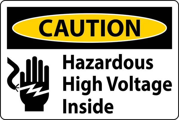 注意事項白い背景に危険高電圧の内側サイン — ストックベクタ