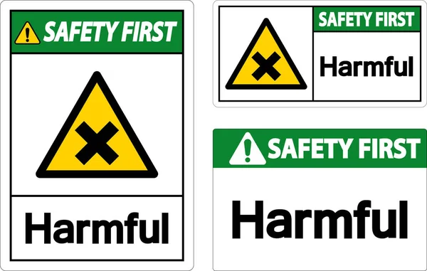 Harmful Safety First Sign White Background — Stock Vector