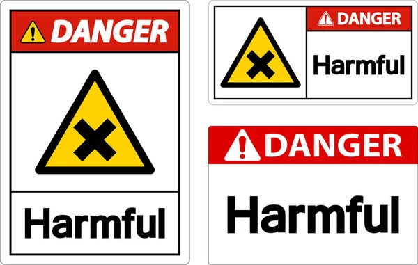 Harmful Danger Sign White Background — Stock Vector