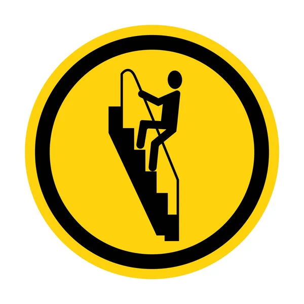 Cuidado Descer Escadas Para Trás Sinal — Vetor de Stock