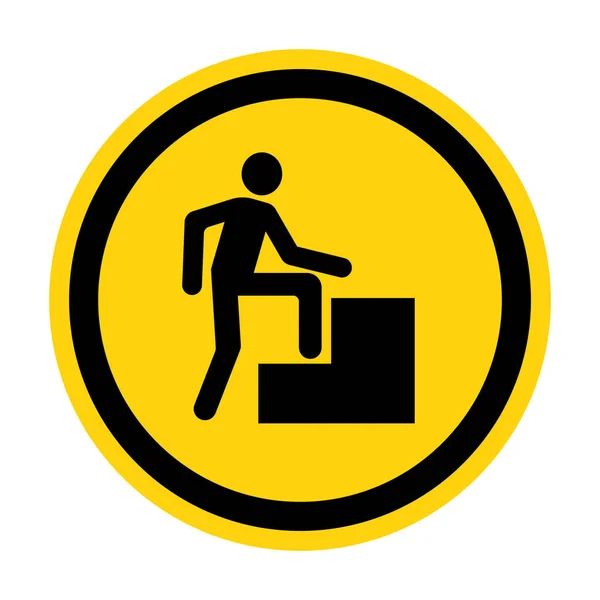 Caution Step Sign White Background — Image vectorielle