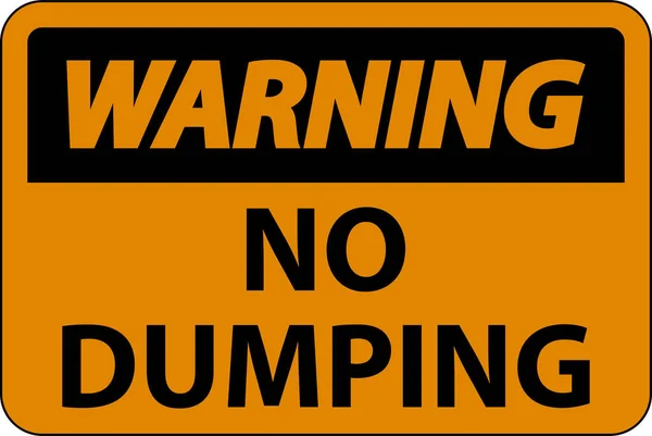 Avviso Nessun Segno Dumping Sfondo Bianco — Vettoriale Stock