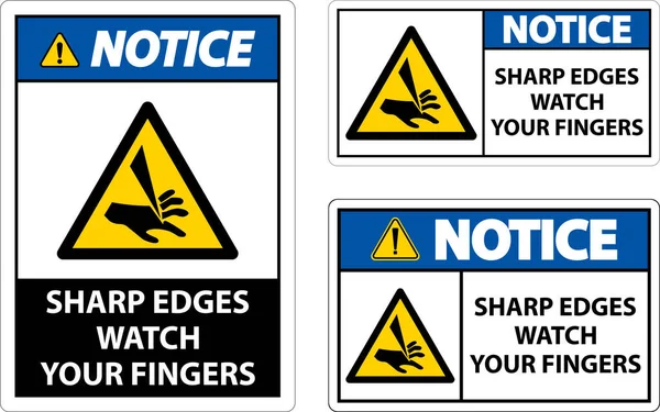 Beachten Sie Sharp Edges Watch Ihre Finger Auf Weißem Hintergrund — Stockvektor