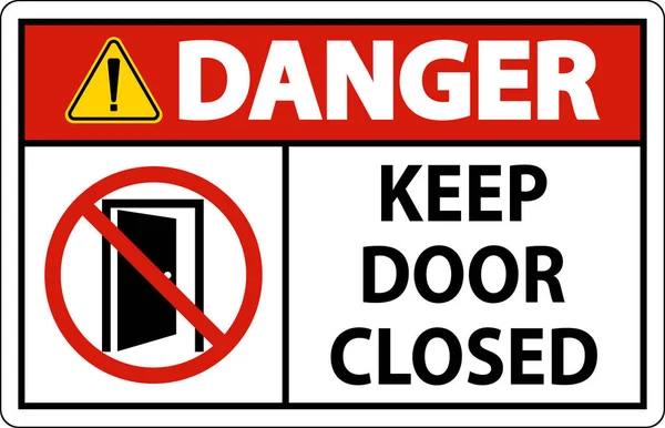 Tehlike Beyaz Arkaplanda Kapalı Kapı Şareti — Stok Vektör