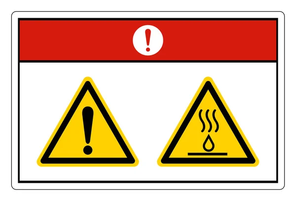 Gefahr Heiße Flüssigkeiten Verbrennen Gefahrensymbol Zeichen Auf Weißem Hintergrund — Stockvektor