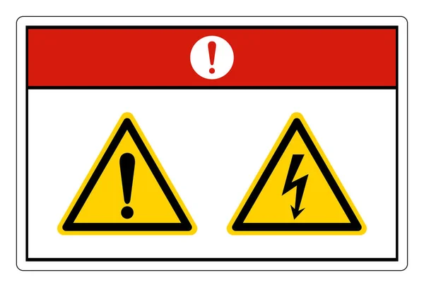 Danger Electric Shock Hazard Symbol Sign White Background — Stock Vector