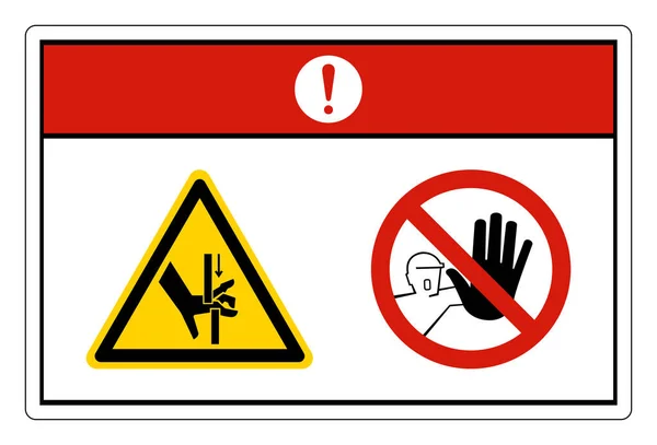 Danger Crush Hazard Symbol Sign White Background — Stock Vector