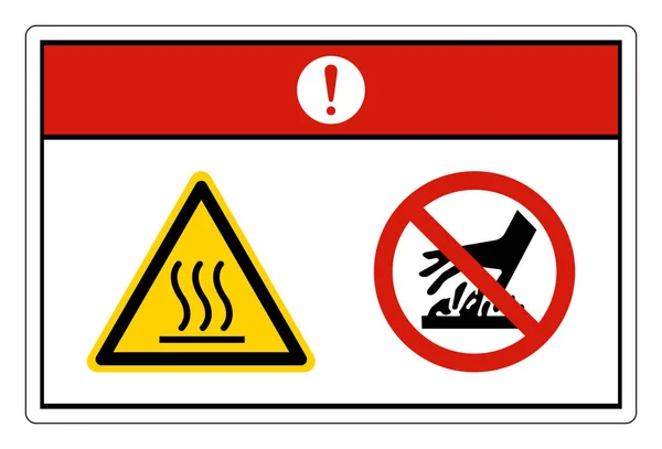 Danger Hot Surface Symbol Sign White Background — Stock Vector