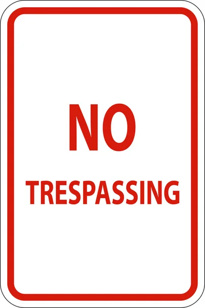 Trespassing Sign White Background — Stock Vector