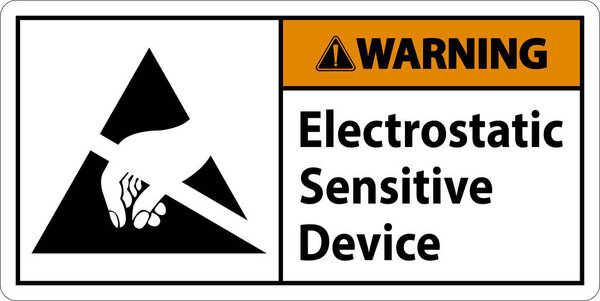 Warning Electrostatic Sensitive Device Sign On White Background
