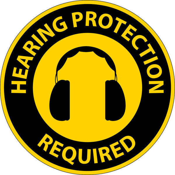 Label Floor Sign, Hearing Protection Required