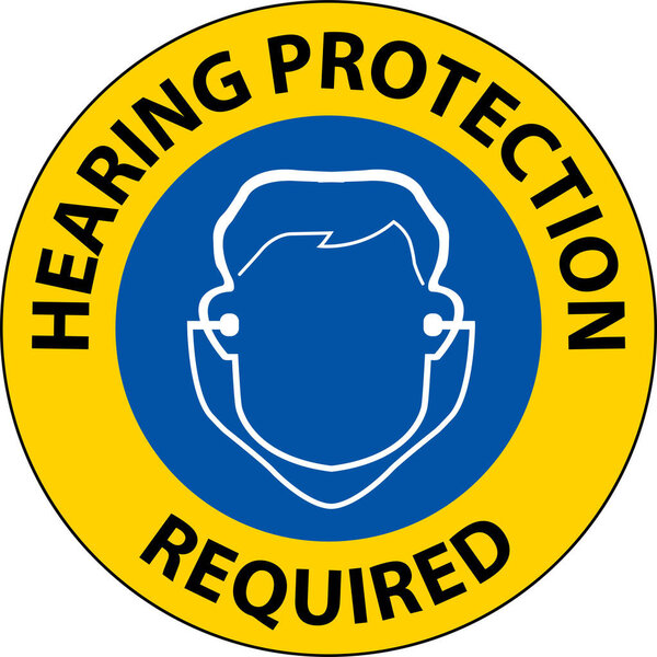 Label Floor Sign, Hearing Protection Required