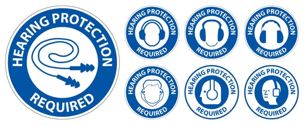 Label Floor Sign Hearing Protection Required — 图库矢量图片