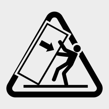 Tehlike Sembol İşareti Üzerine Vücut Ezme İpucu Beyaz Arkaplanda İzole Edildi, Vektör Resimleri