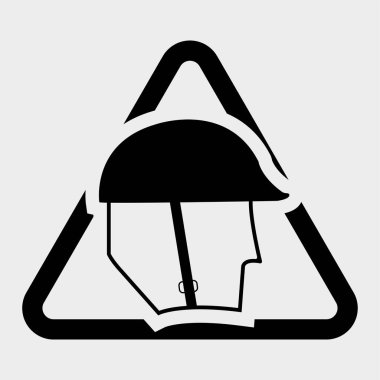 Sembol Baş Koruma İşareti Beyaz Arkaplanda İzole EPS.10 Vektör İllüstrasyonu