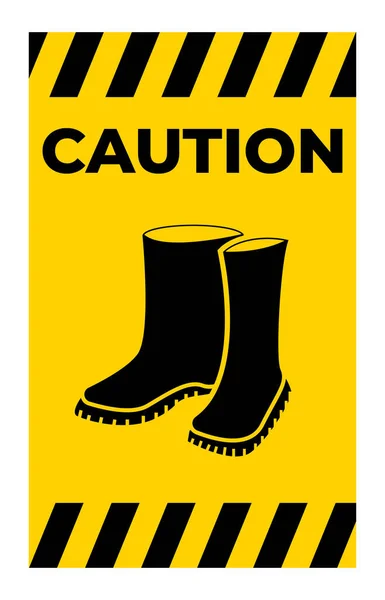 Foot Protection Required Sign White Background — Stock Vector