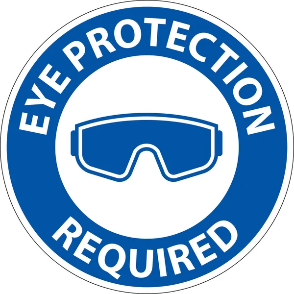 Eye Protection Required Sign White Background — Stock Vector