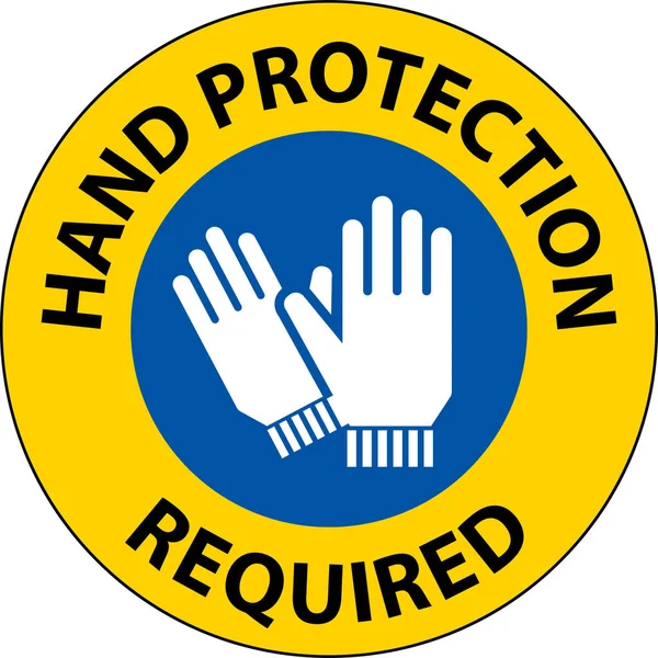 Proteção Das Mãos Sinal Obrigatório Fundo Branco — Vetor de Stock