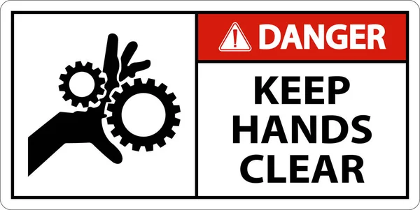 Danger Gardez Les Mains Claires Sur Fond Blanc — Image vectorielle