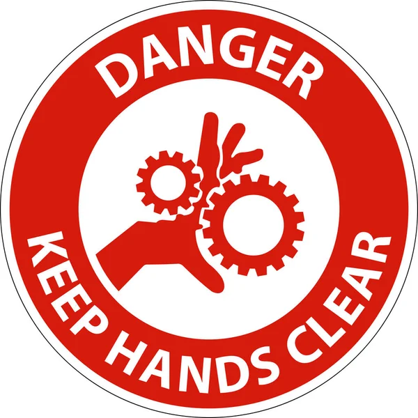 Danger Keep Hands Clear White Background — Stock Vector