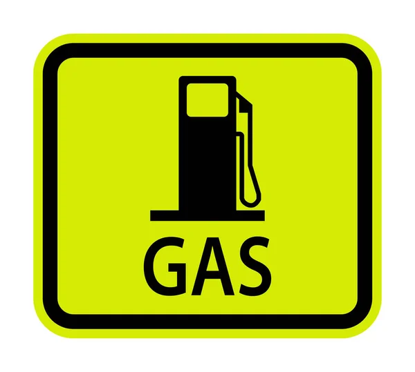 Gas Verkehrszeichen Auf Weißem Hintergrund — Stockvektor