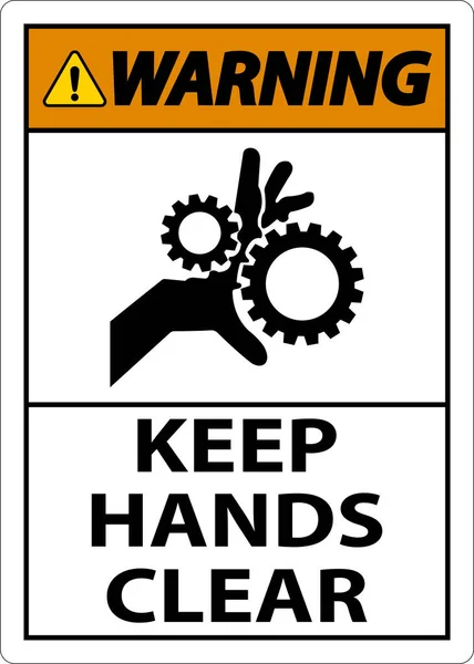 Warning Keep Hands Clear White Background — Stock Vector