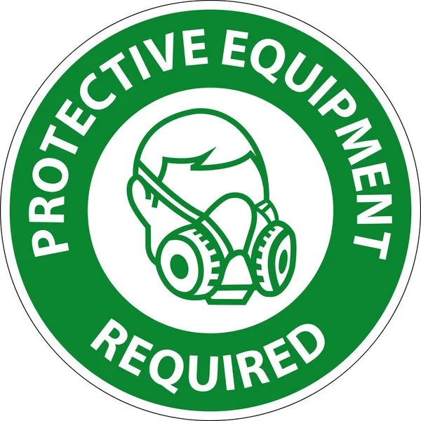 Floor Sign Protective Equipment Required — 图库矢量图片