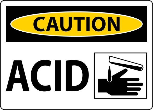 Signe Acide Prudence Sur Fond Blanc — Image vectorielle