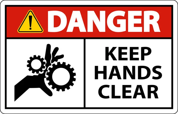 Danger Gardez Les Mains Claires Sur Fond Blanc — Image vectorielle