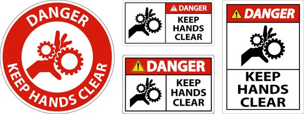 Danger Keep Hands Clear White Background — Stock Vector