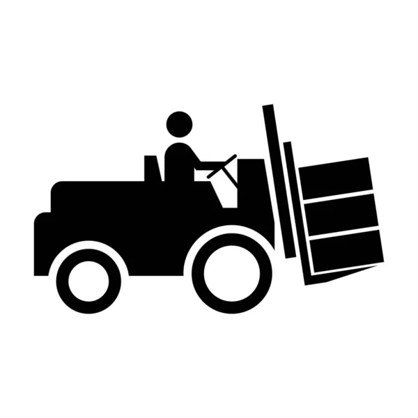 Forklift Truck Sign Hazard Warning Forklift — Stock Vector