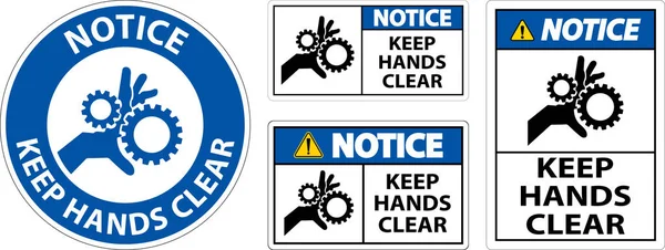 Notice Keep Hands Clear White Background — Stock Vector