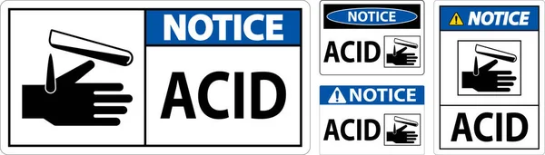 Avis Acid Sign Sur Fond Blanc — Image vectorielle