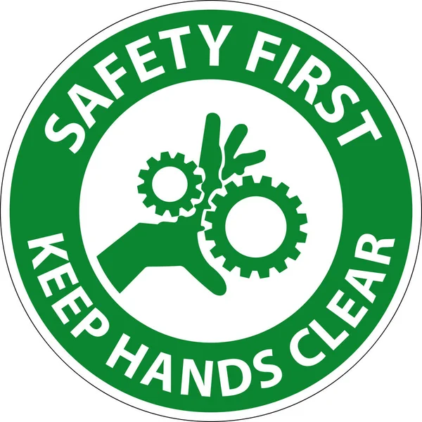 Безпека Спочатку Тримайте Руки Білому Тлі — стоковий вектор