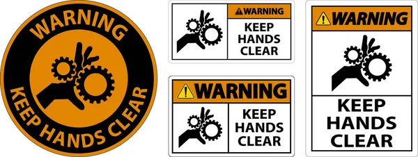 Warning Keep Hands Clear White Background — Stock Vector