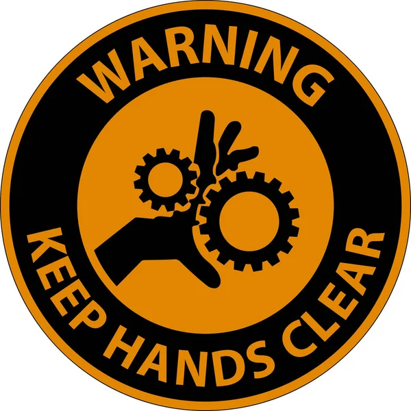 Προειδοποίηση Κρατήστε Χέρια Σας Καθαρά Στο Λευκό Φόντο — Διανυσματικό Αρχείο