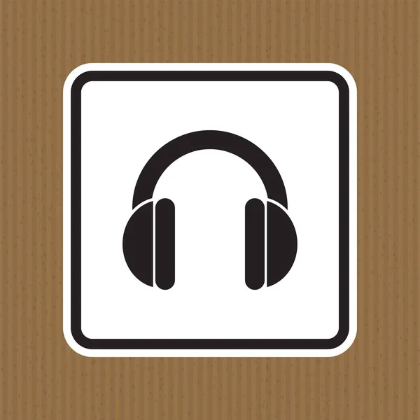 Hearing Protection Required Sign White Background — 图库矢量图片