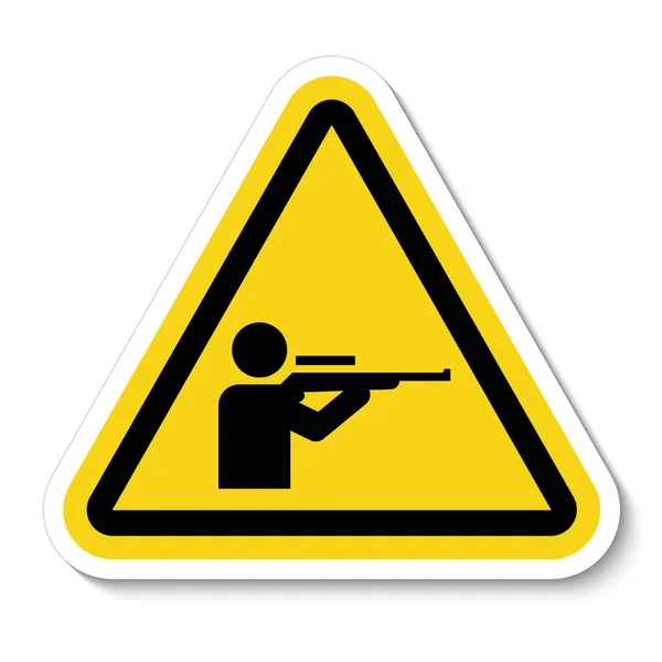 Shooting Range Diamond Caution Sign Rifle Range Symbol — Stock Vector