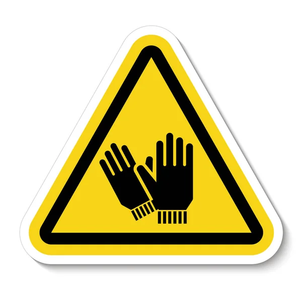 Hand Protection Required Sign White Background — Stock Vector