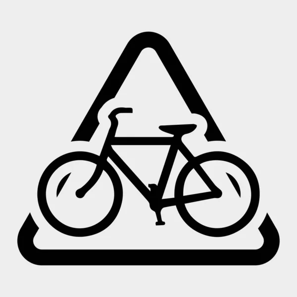 Segnale Avvertimento Traffico Biciclette Isolato Sfondo Bianco Illustrazione Vettoriale — Vettoriale Stock
