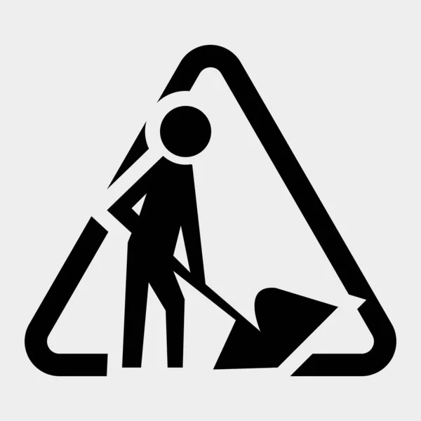 Caution Men Work Symbol Sign Isolate White Background Vector Illustration — Stock Vector