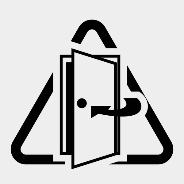 Håll Dörren Stängd Symbol Logga Isolera Vit Bakgrund Vektor Illustration — Stock vektor