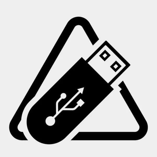 Используйте Flash Drive Символ Знака Изолировать Белом Фоне Векторная Иллюстрация — стоковый вектор