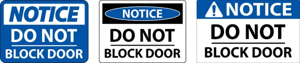 白い背景にドアの標識をブロックしないでください — ストックベクタ