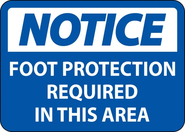 この領域に必要な足保護に注意してくださいサイン — ストックベクタ