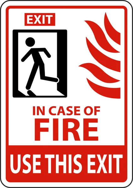 stock vector In Case of Fire Use This Exit Sign