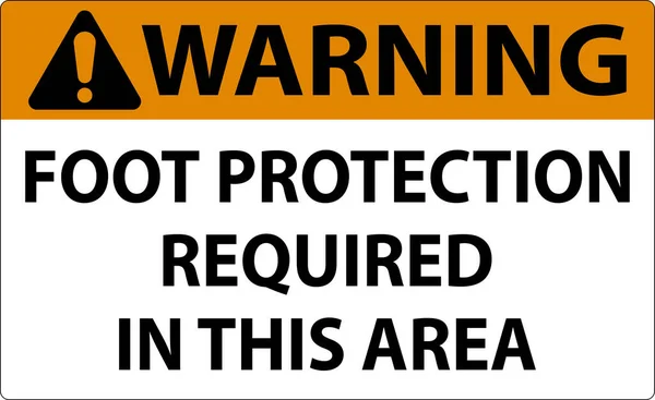Advertencia Requiere Protección Del Pie Esta Área Firma — Archivo Imágenes Vectoriales
