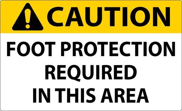 Caution Foot Protection Required Area Sign — Stock Vector