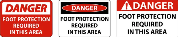 Proteção Perigo Necessária Nesta Área Sign —  Vetores de Stock